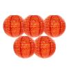 5 Pcs 8" Orange Chinese Style Paper Lantern Hollow-out Decorative Hanging Lanterns for Wedding Party Christmas