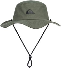 Quiksilver Men's Bushmaster Sun Protection Floppy Visor Bucket Hat (Color: Thyme, size: small)