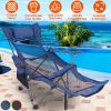 Foldable Camping Chair 330LBS Load Heavy Duty Steel Lawn Chair Collapsible Chair with Reclining Backrest Angle Cup Holder Pillow Side Pocket Carry Bag