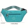 Simple Waist Bag; Letter Patch Decor Crossbody Bag; Casual Nylon Phone Bag For Outdoor Travel Sports